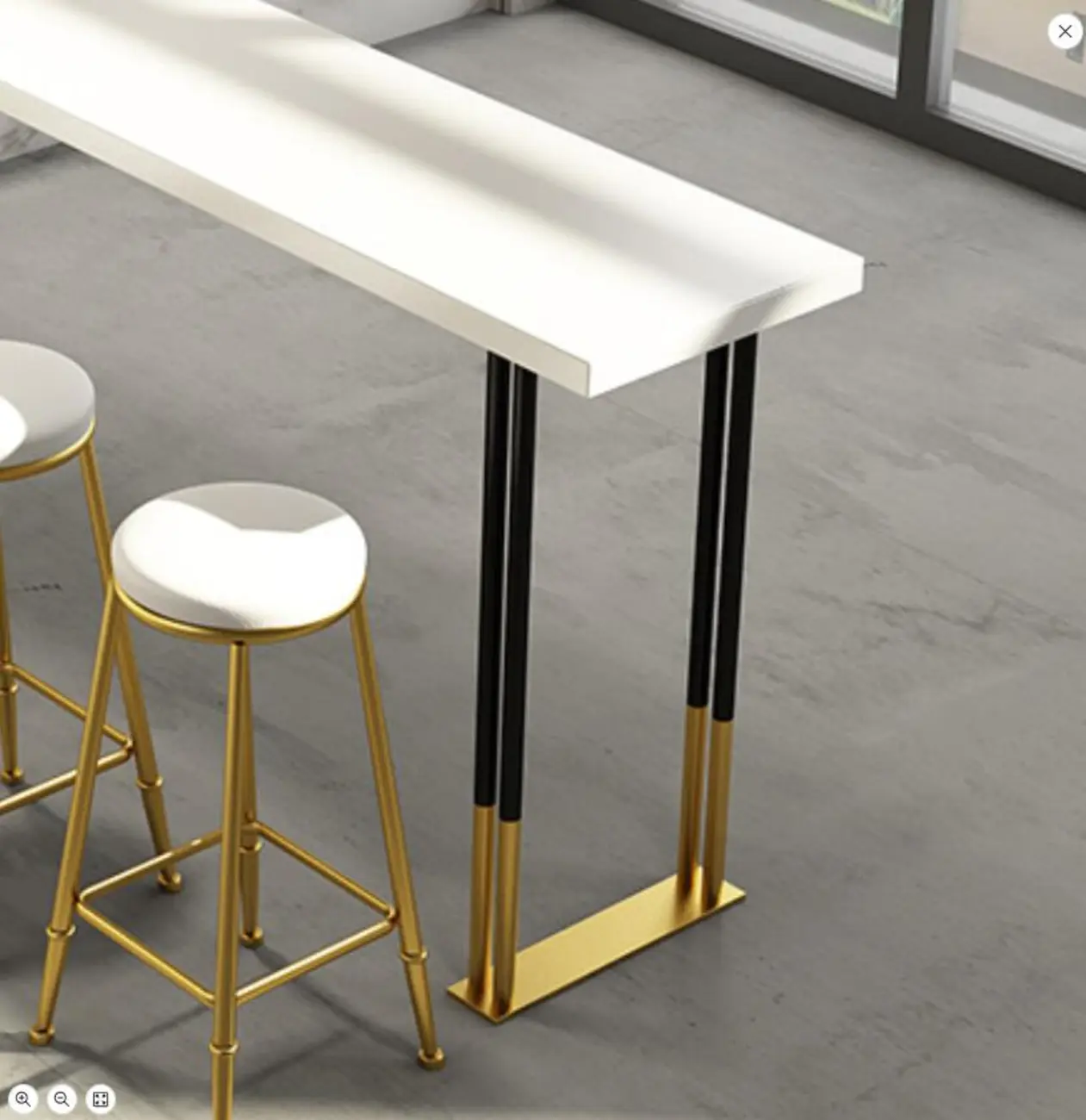 Glamorous Bar Height Table Wood Top Metal Base for Kitchen Image - 6 | homeyfad