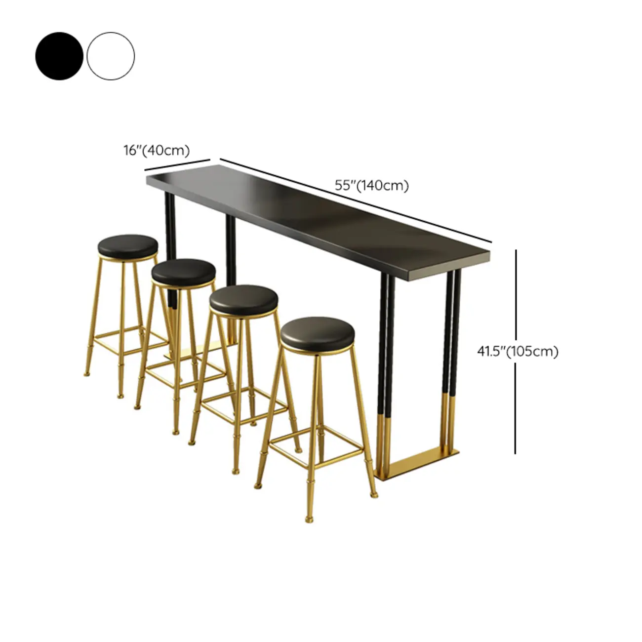 Glamorous Bar Height Table Wood Top Metal Base for Kitchen Image - 9 | homeyfad