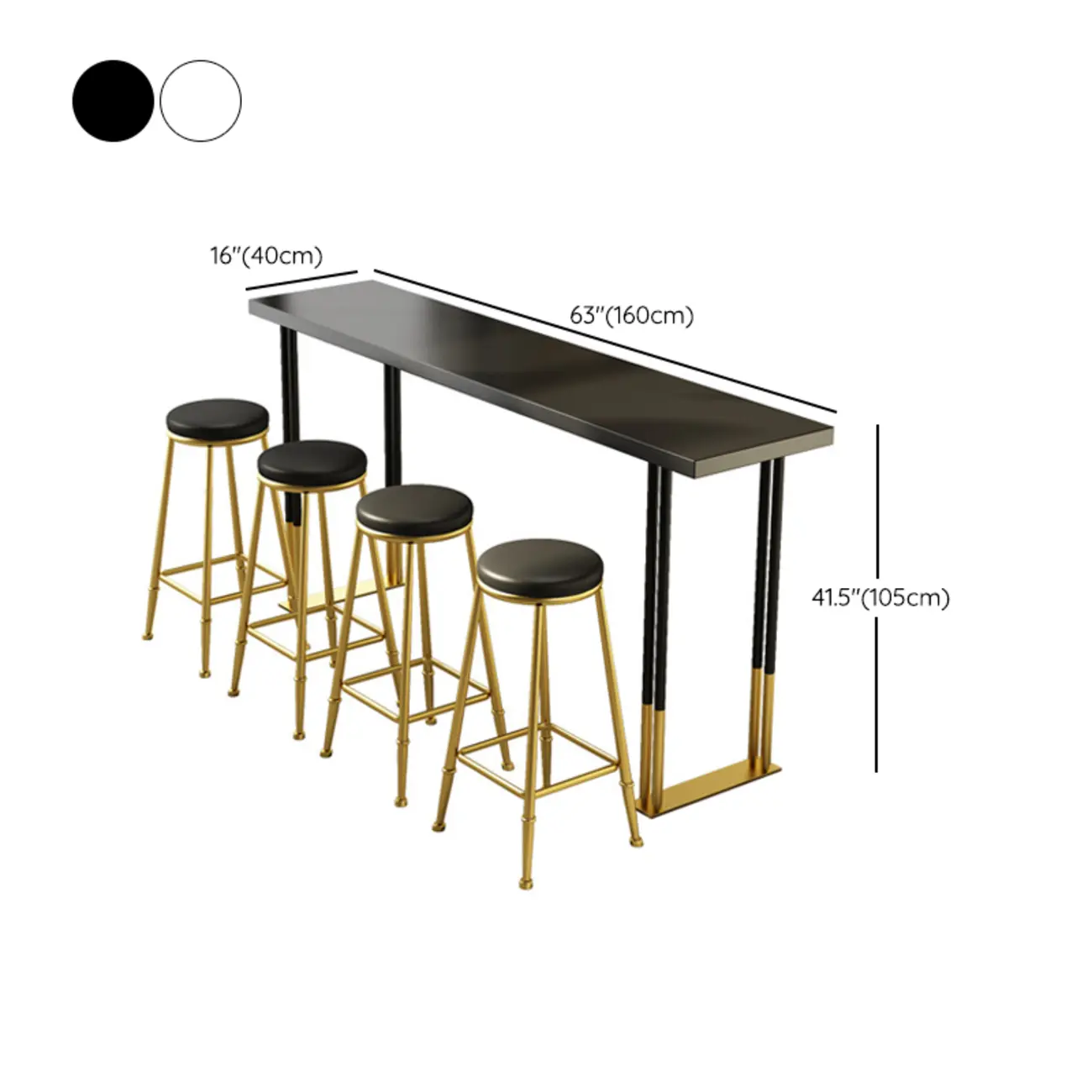 Glamorous Bar Height Table Wood Top Metal Base for Kitchen Image - 10 | homeyfad