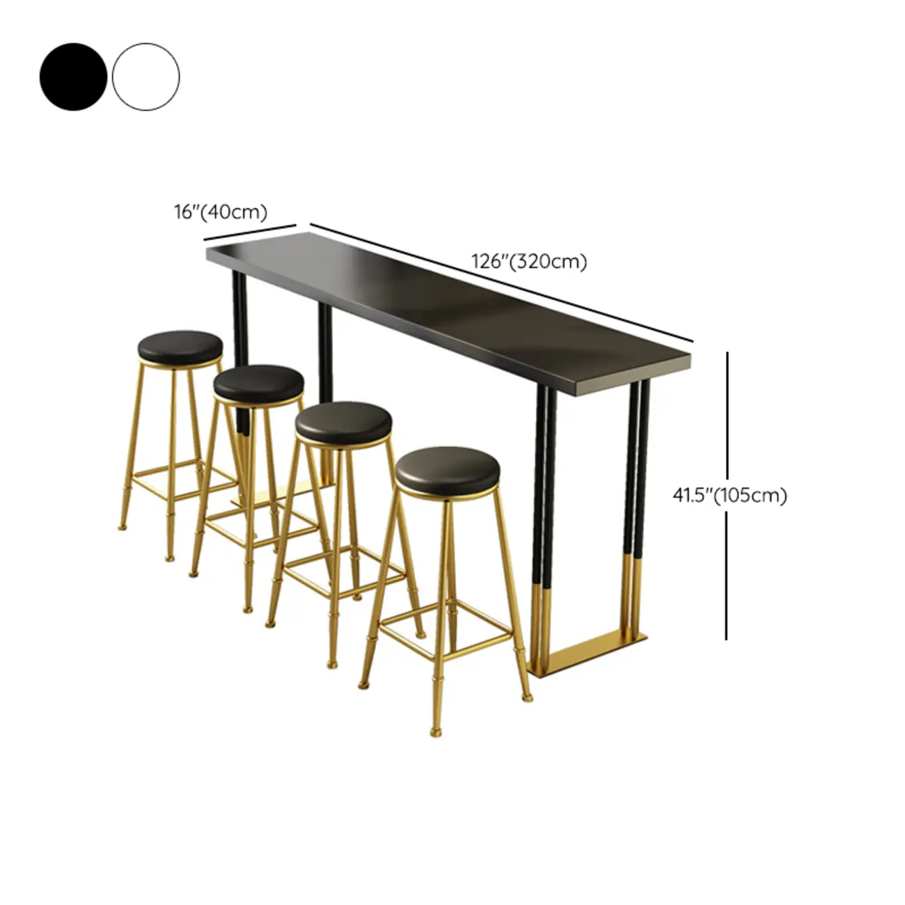 Glamorous Bar Height Table Wood Top Metal Base for Kitchen Image - 15 | homeyfad