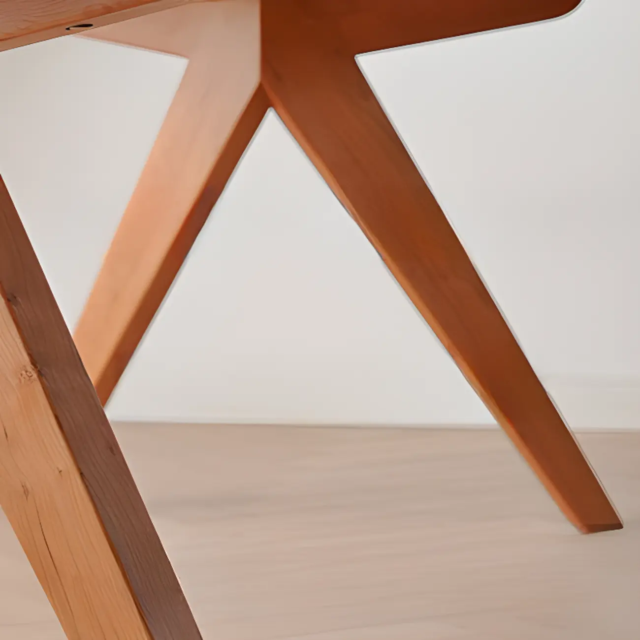 Stylish Natural Wood Rectangle Dining Table Image - 6 | homeyfad