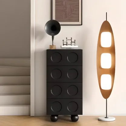 Trendy Midnight Black Lumber Storage Chest for Living Room Image - 1