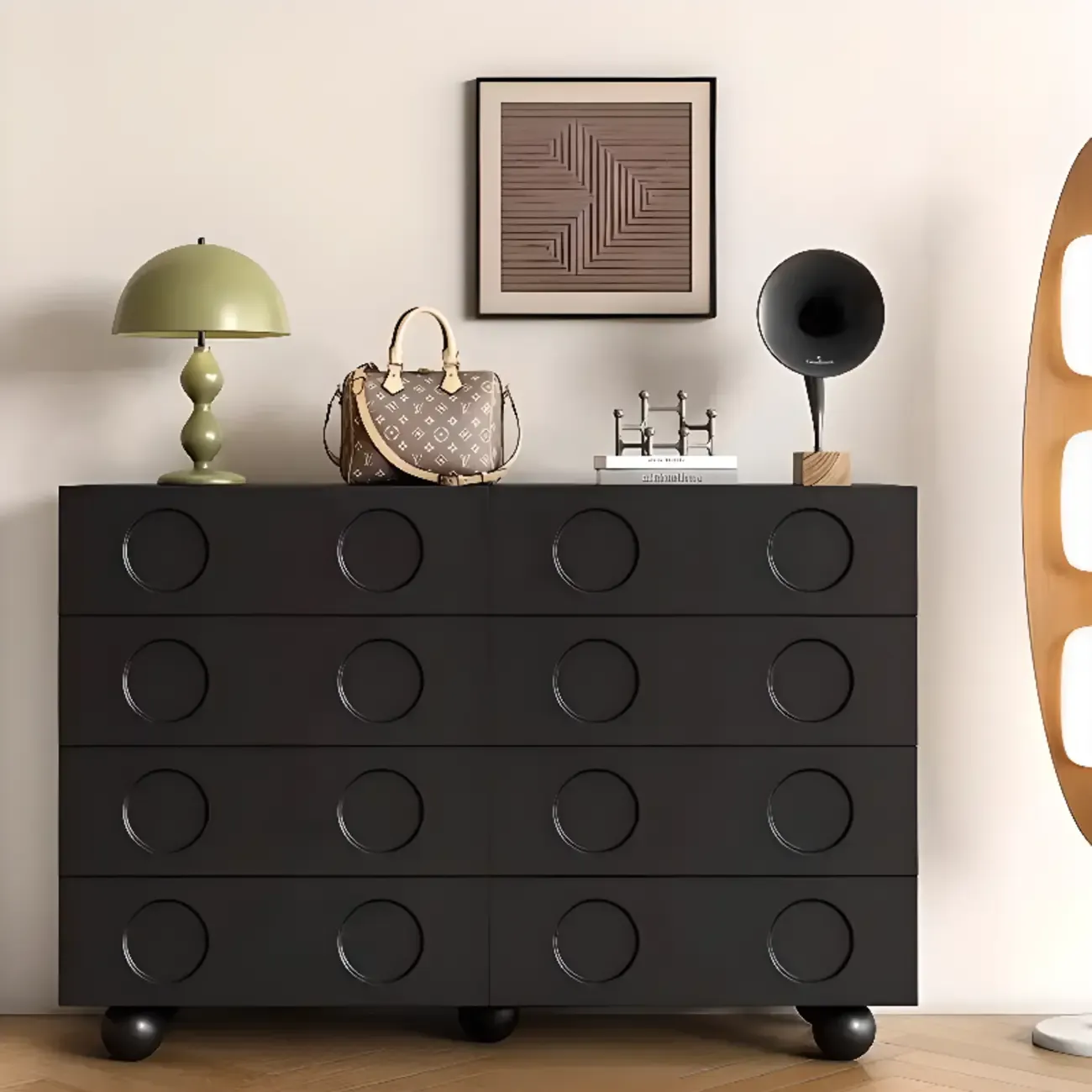 Trendy Midnight Black Lumber Storage Chest for Living Room Image - 4