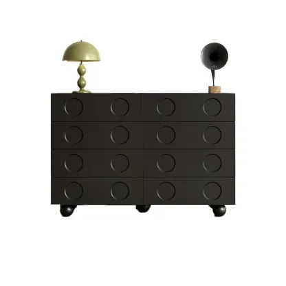Trendy Midnight Black Lumber Storage Chest for Living Room Image - 12
