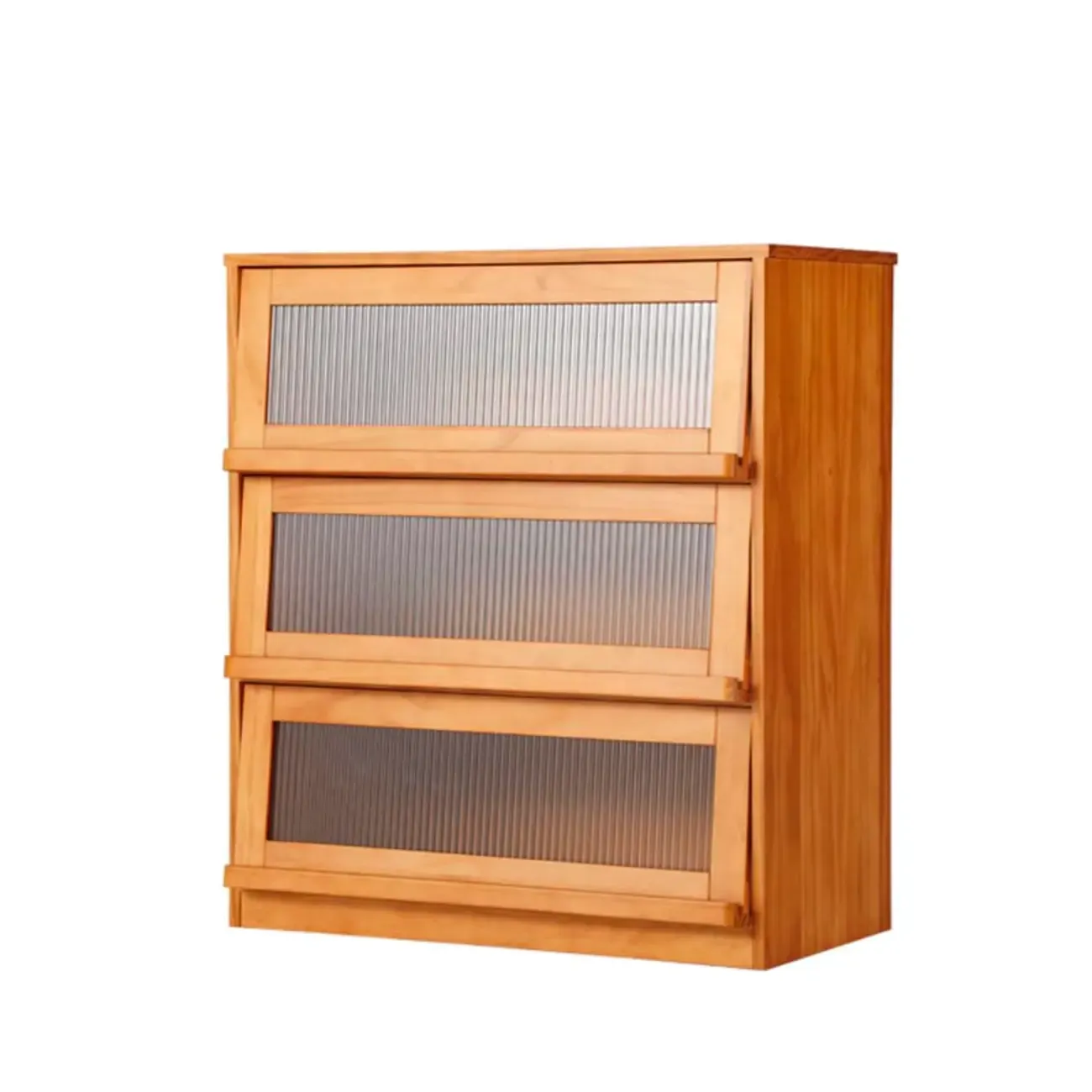 Modern Versatile Natural Wood Sliding Glass Door Storage Cabinet Image - 6