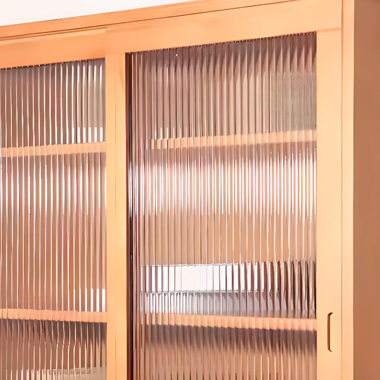 Modern Versatile Natural Wood Sliding Glass Door Storage Cabinet Image - 7 | homeyfad