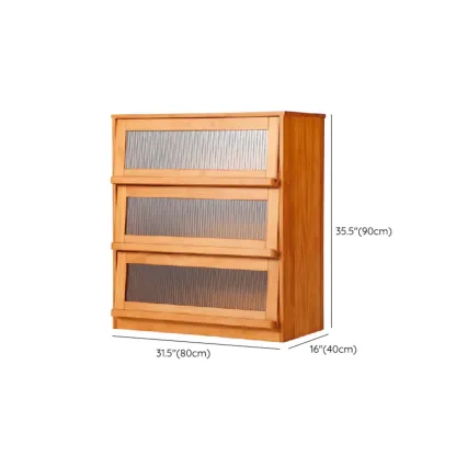 Modern Versatile Natural Wood Sliding Glass Door Storage Cabinet #size