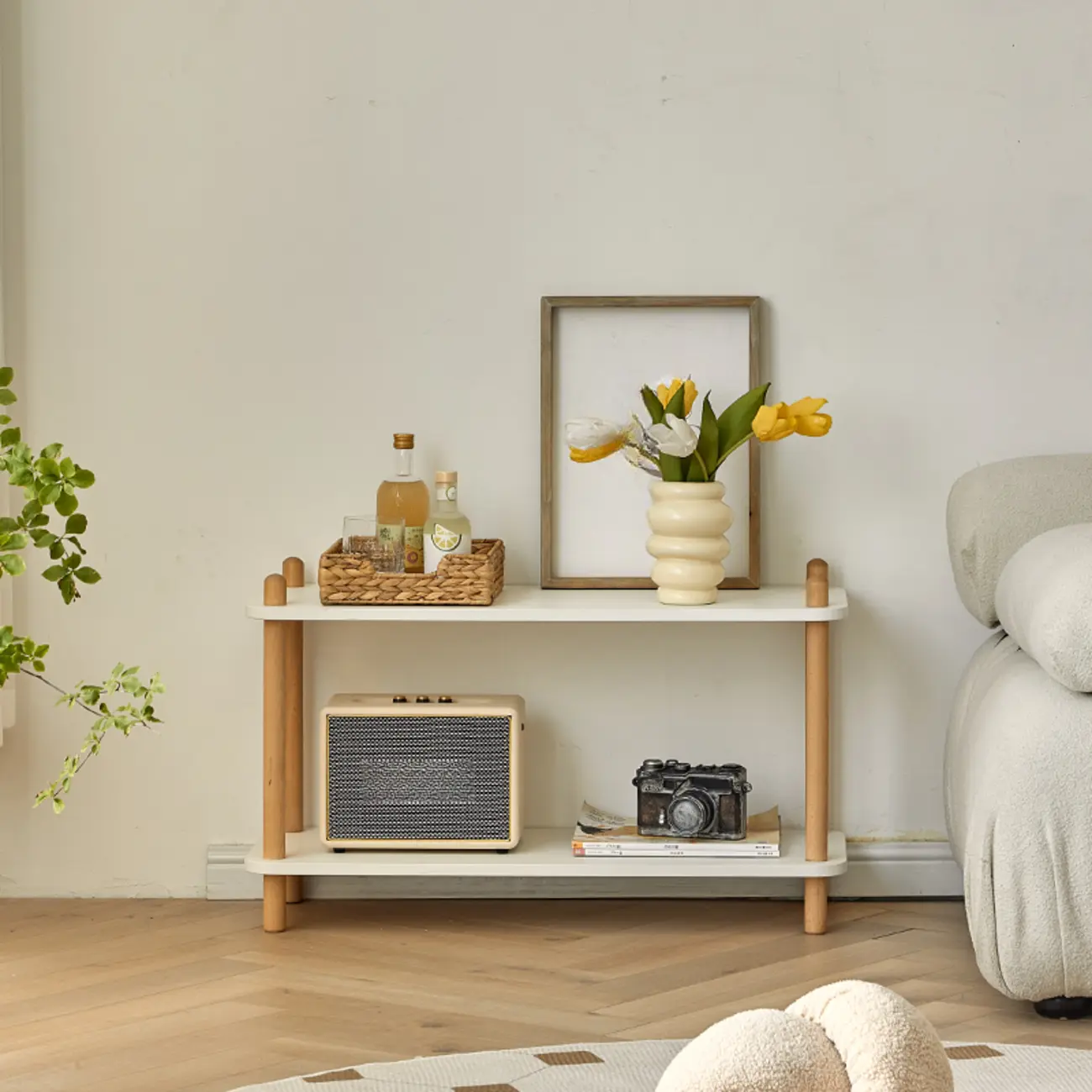 Etagere Wooden Rectangle 4-Tiers Open Back Bookcase Image - 7 | homeyfad