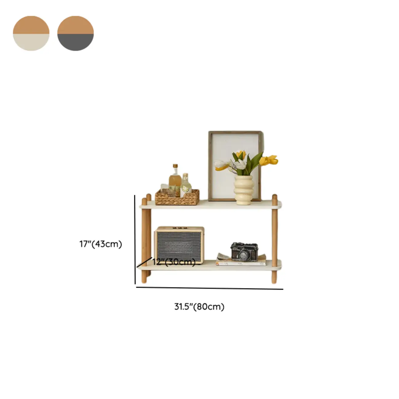 Etagere Wooden Rectangle 4-Tiers Open Back Bookcase #size | homeyfad