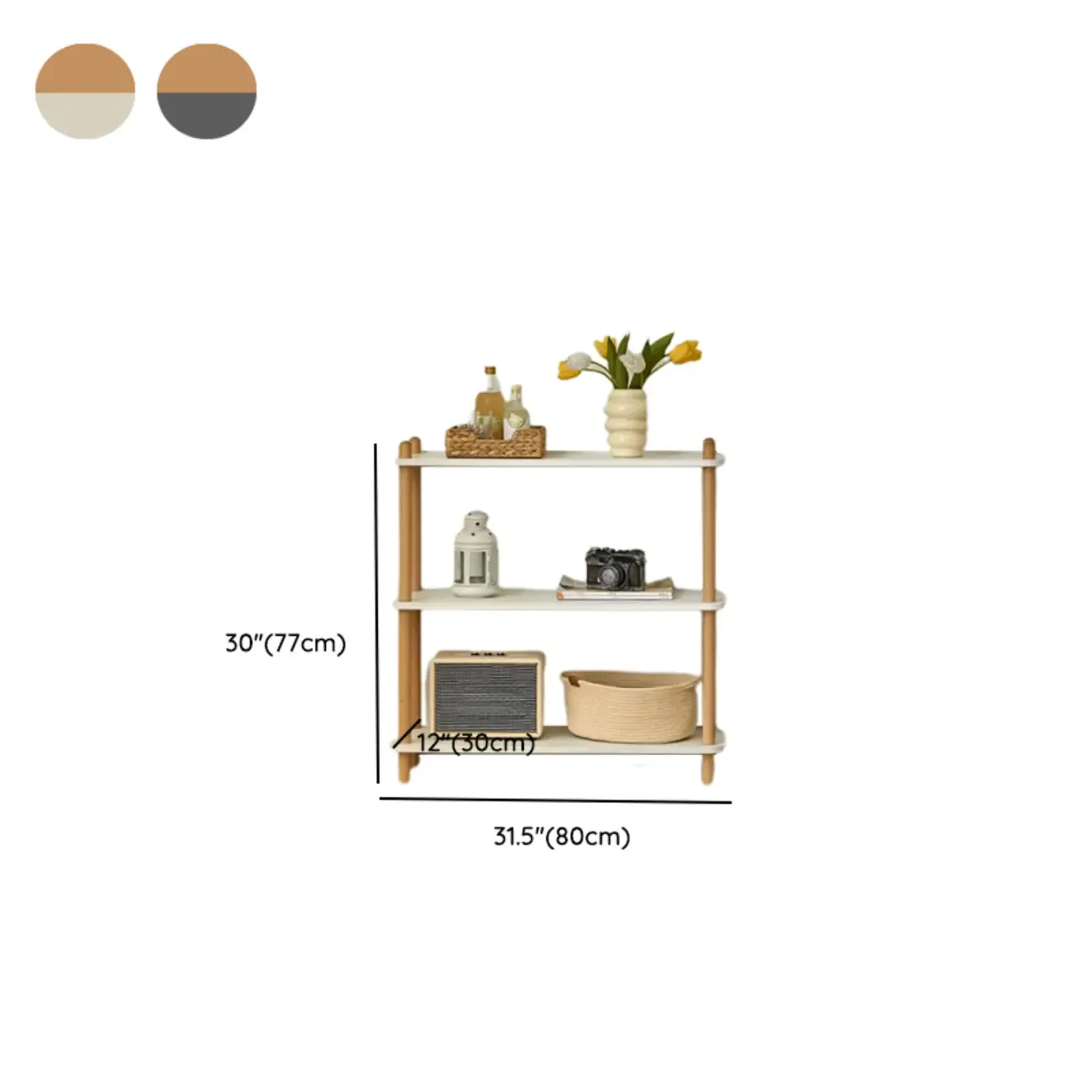 Etagere Wooden Rectangle 4-Tiers Open Back Bookcase Image - 16