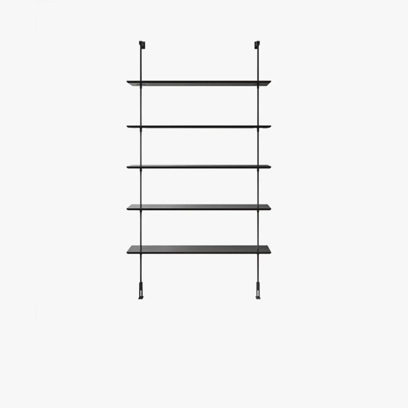 Modern Black Wood Wall-Mounted Open Bookcase Image - 7 | homeyfad