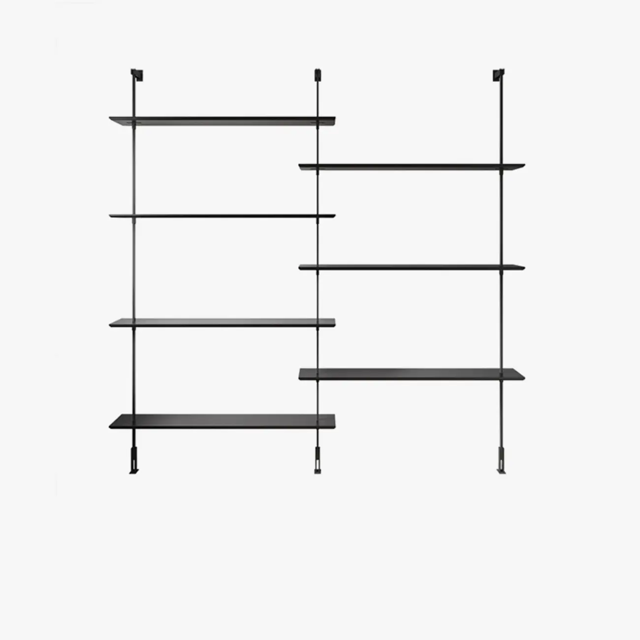 Modern Black Wood Wall-Mounted Open Bookcase Image - 8 | homeyfad