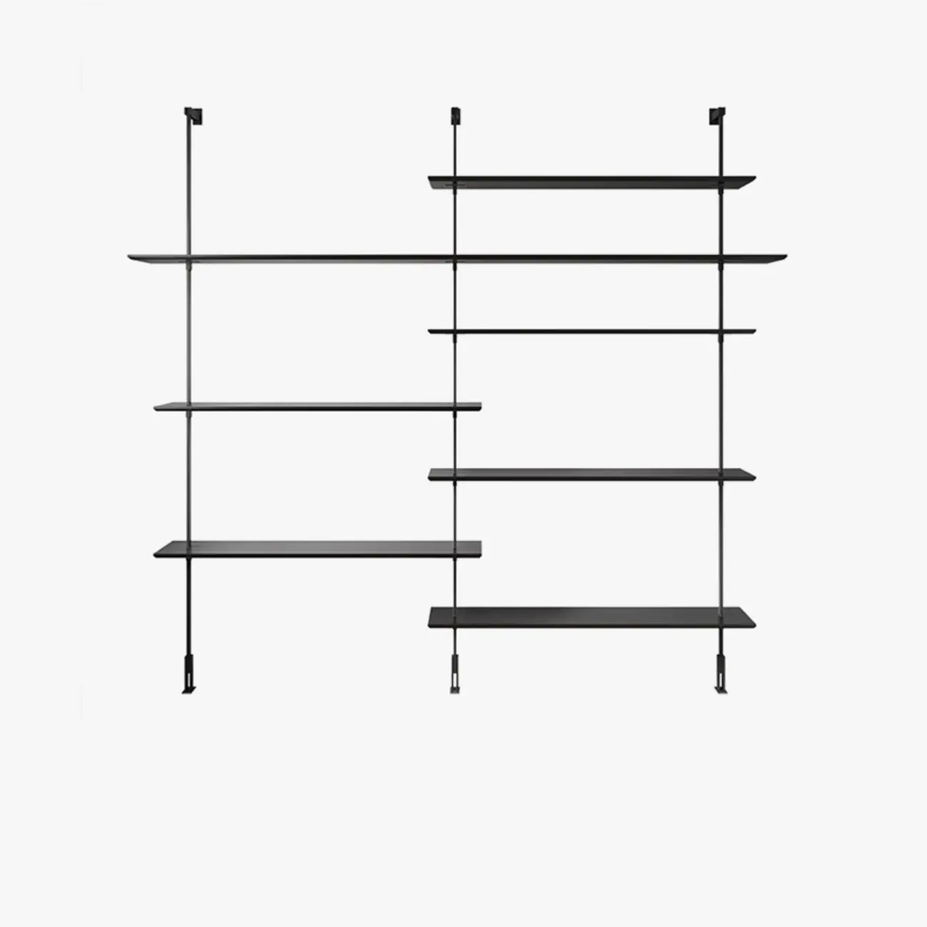 Modern Black Wood Wall-Mounted Open Bookcase Image - 9 | homeyfad