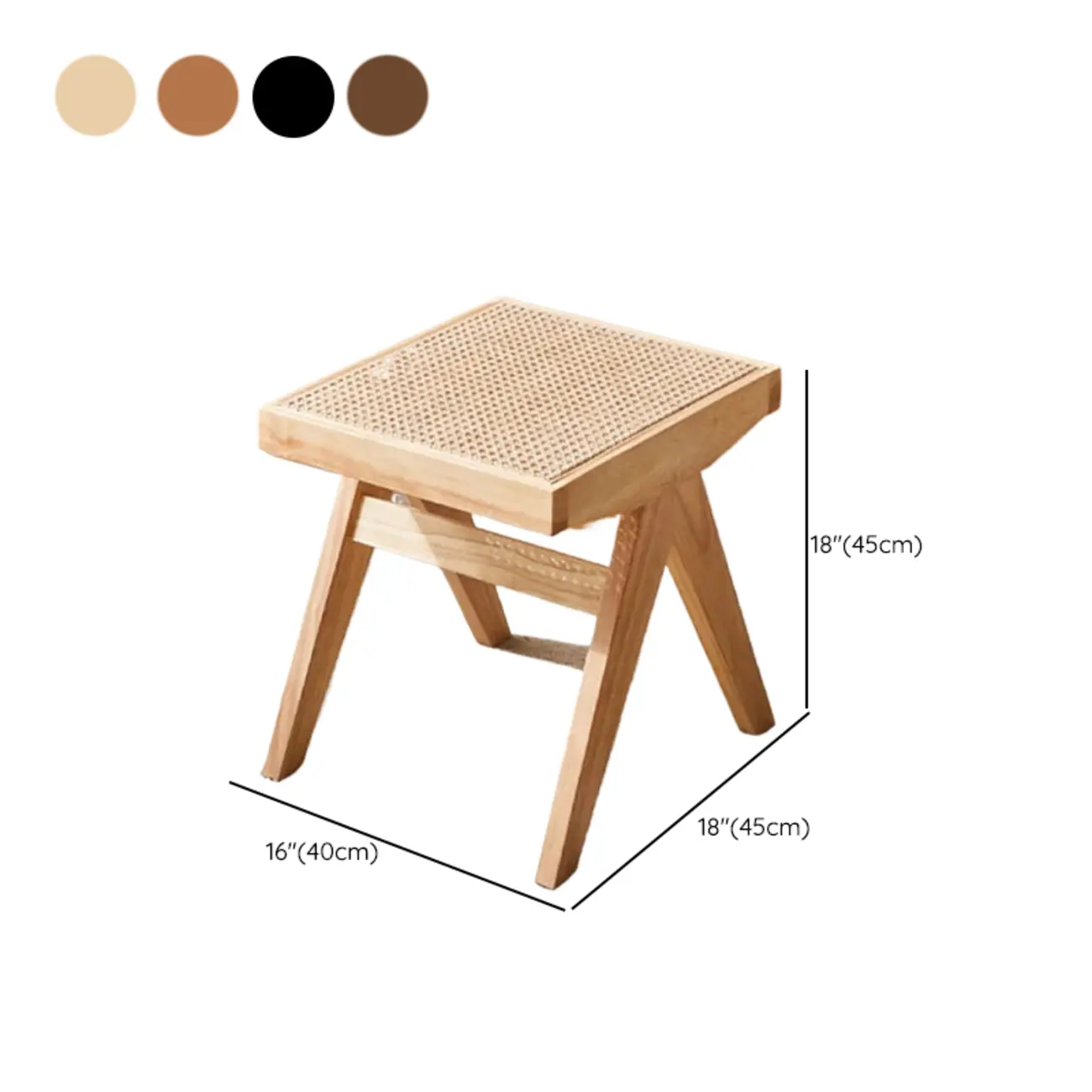 Elegant Rattan Top Finish Wooden Rectangular Cherry Benches #size | homeyfad