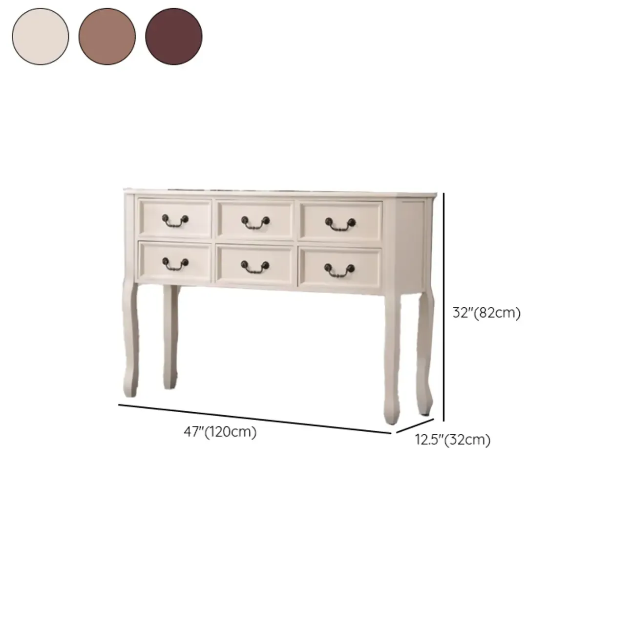 Rectangular Dark Walnut Wood Storage Console Table #size