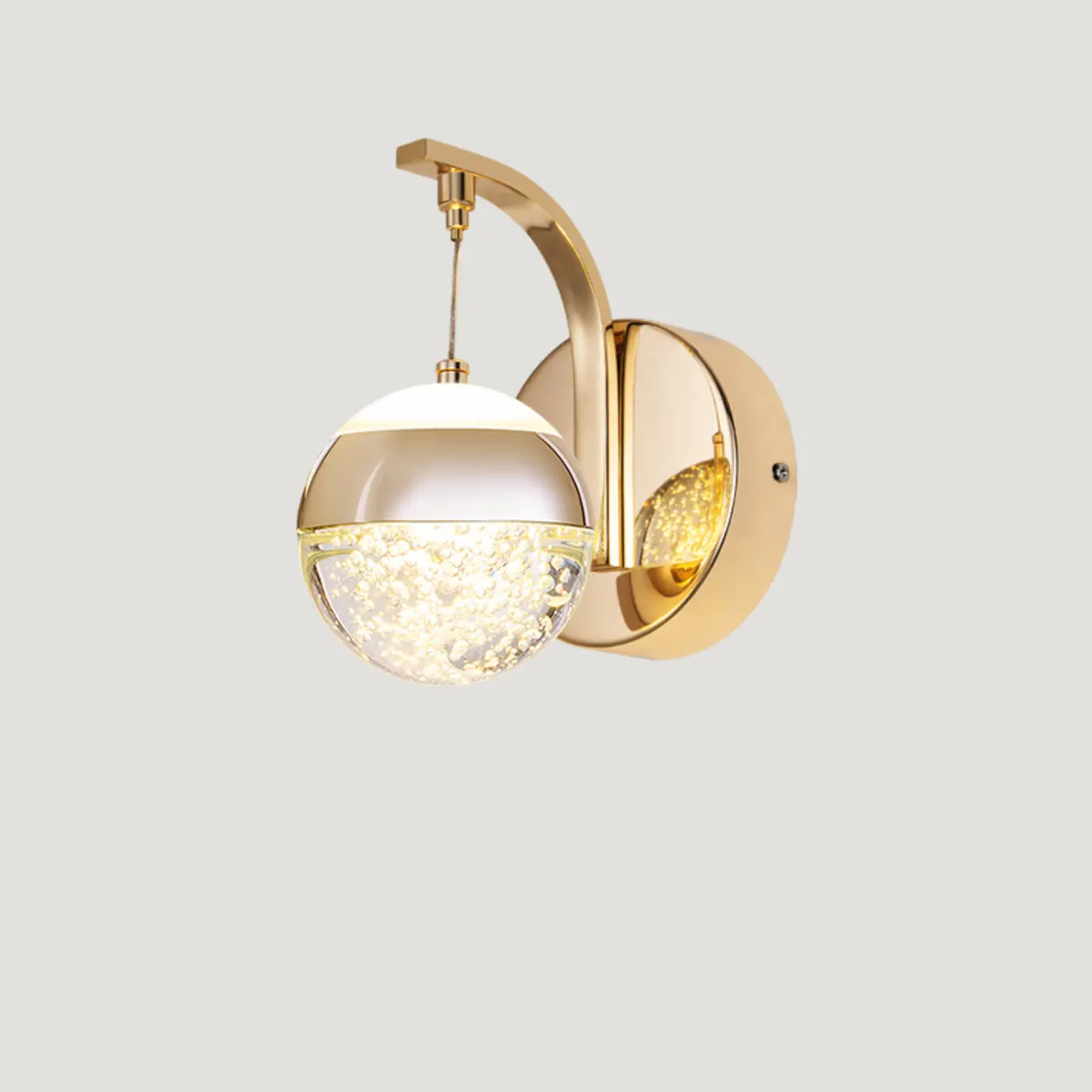 Modern Brass Wall Sconce with Glass Shade for Living Room Image - 3 | homeyfad