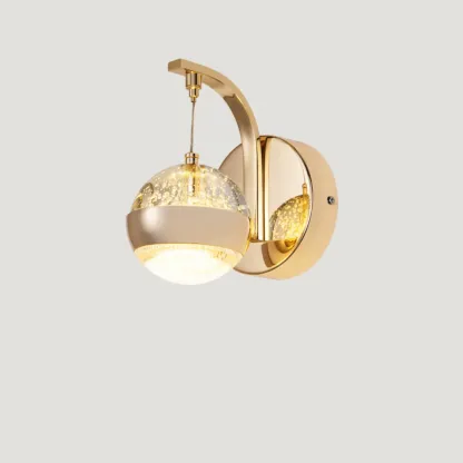 Modern Brass Wall Sconce with Glass Shade for Living Room Image - 4