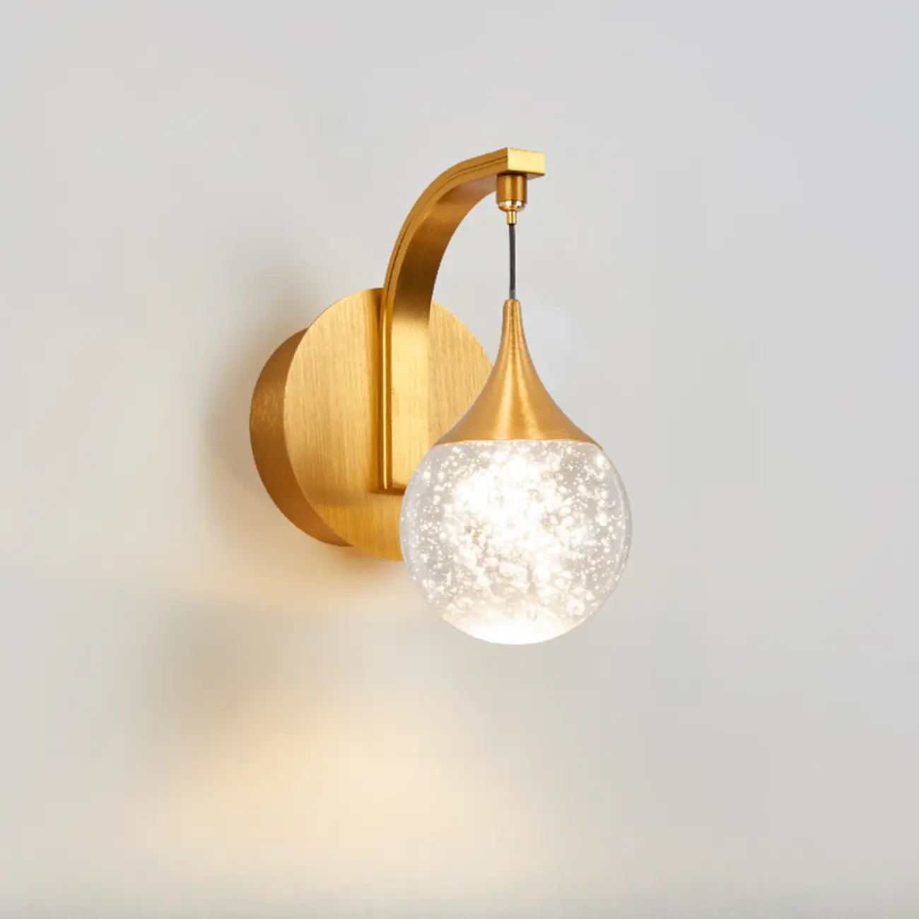 Modern Brass Wall Sconce with Glass Shade for Living Room Image - 6 | homeyfad
