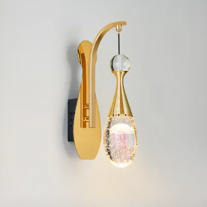 Modern Brass Wall Sconce with Glass Shade for Living Room Image - 9