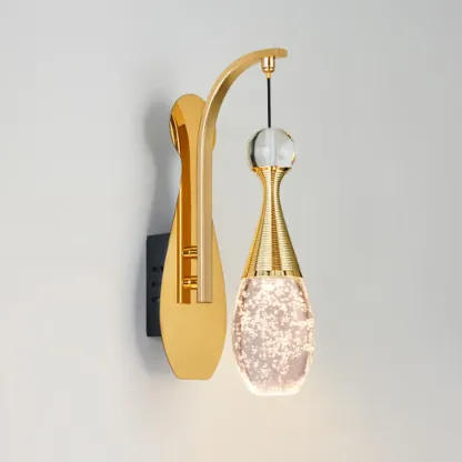 Modern Brass Wall Sconce with Glass Shade for Living Room Image - 11