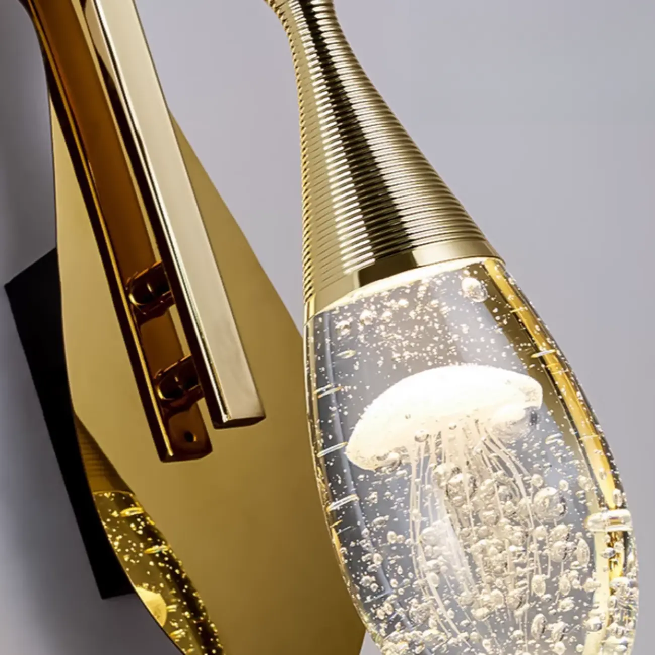 Modern Brass Wall Sconce with Glass Shade for Living Room Image - 13 | homeyfad