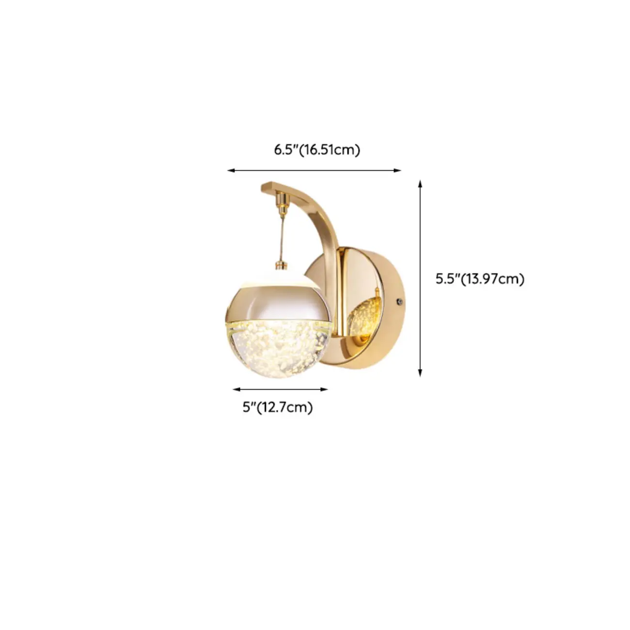 Unique Crystal Wall Sconce with Drop shape for Living Room  #size