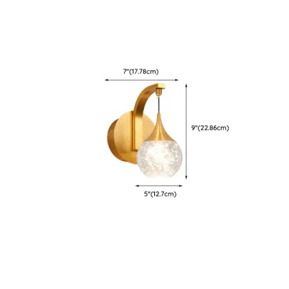 Modern Brass Wall Sconce with Glass Shade for Living Room Image - 17