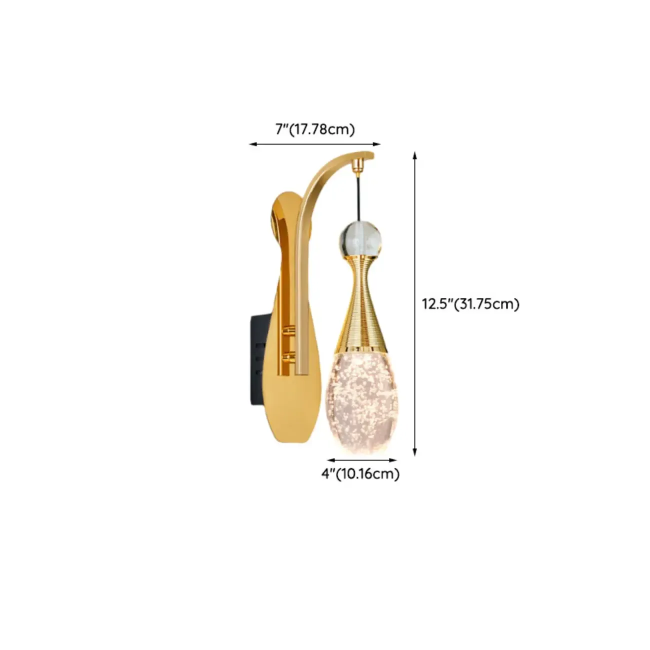 Modern Brass Wall Sconce with Glass Shade for Living Room Image - 19