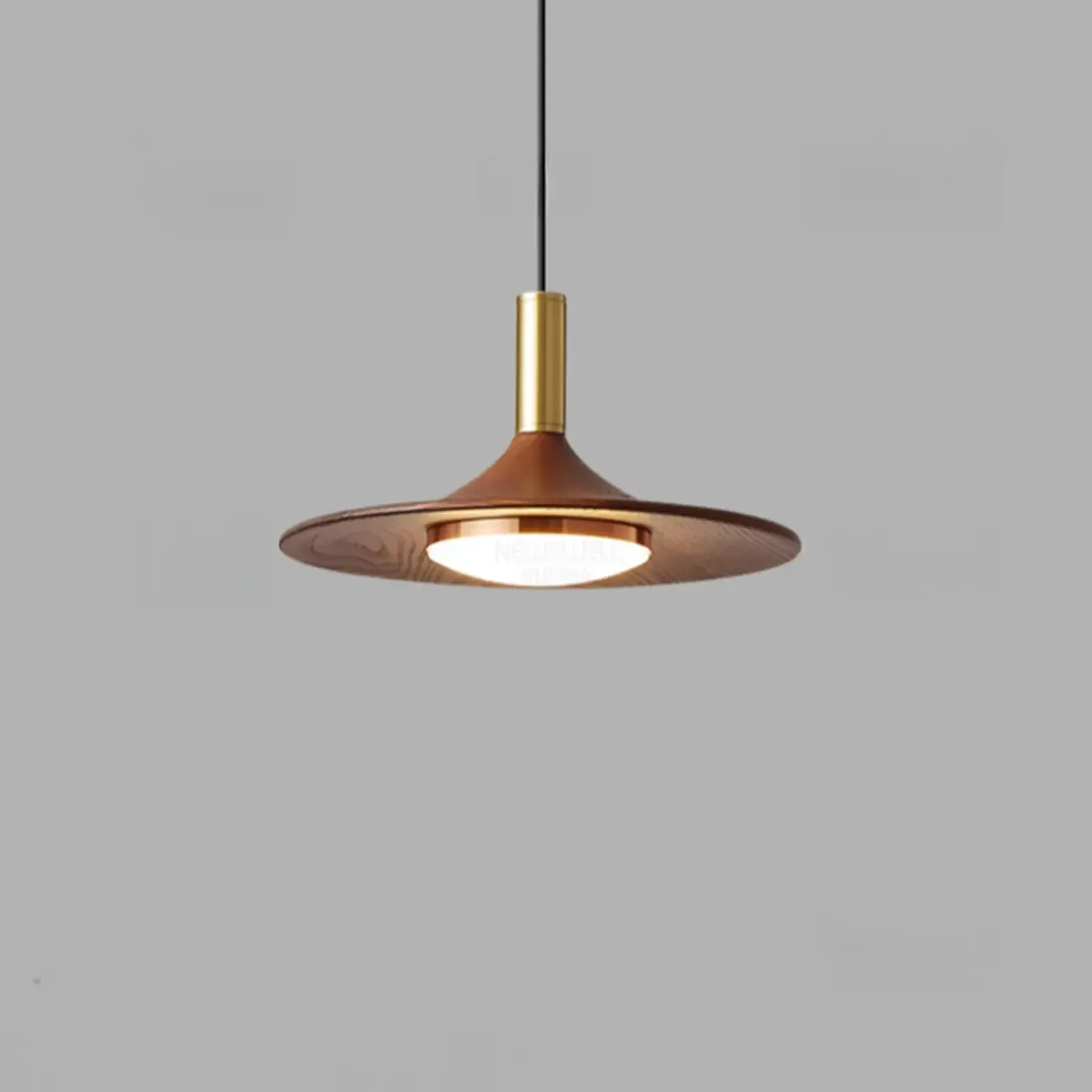 Walnut Round Acrylic Pendant Hanging Light for Living Room  Image - 6