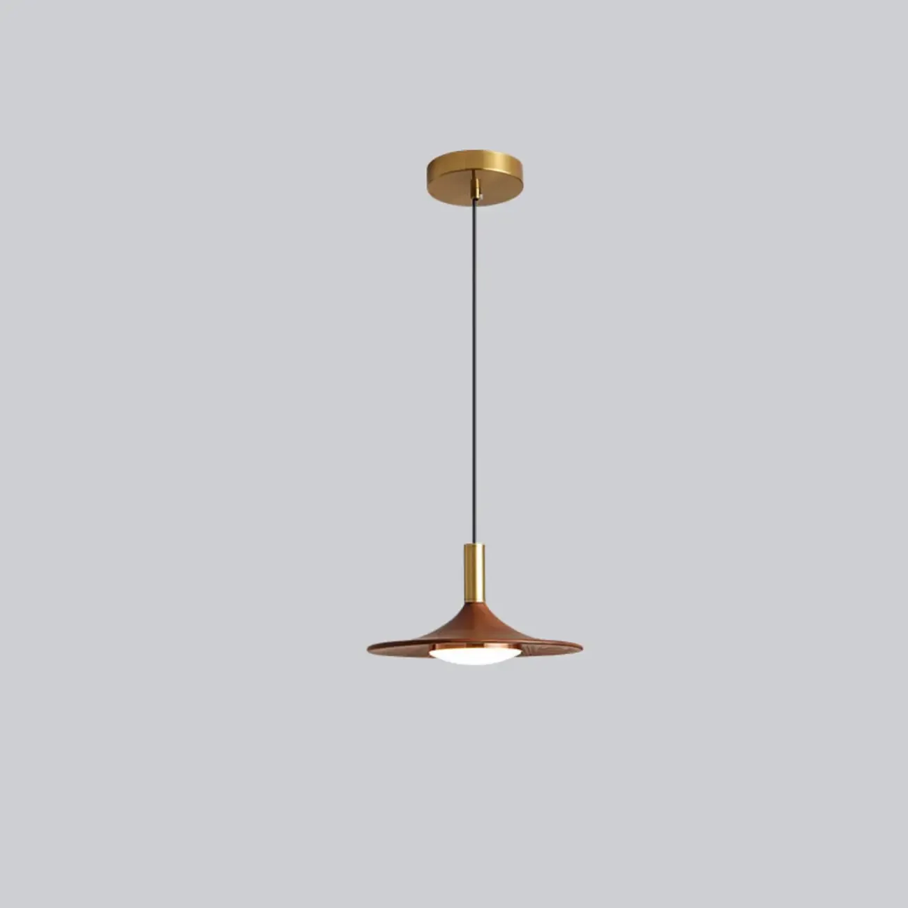 Walnut Round Acrylic Pendant Hanging Light for Living Room  Image - 7