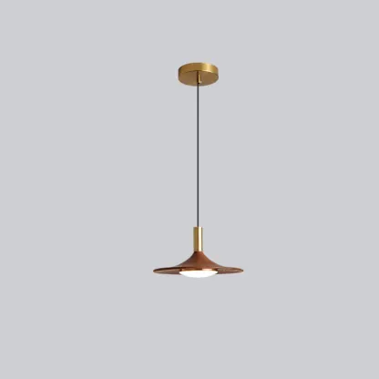 Walnut Round Acrylic Pendant Hanging Light for Living Room  Image - 7