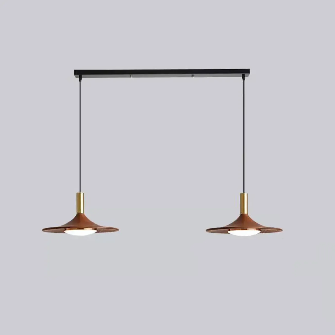 Walnut Round Acrylic Pendant Hanging Light for Living Room  Image - 8