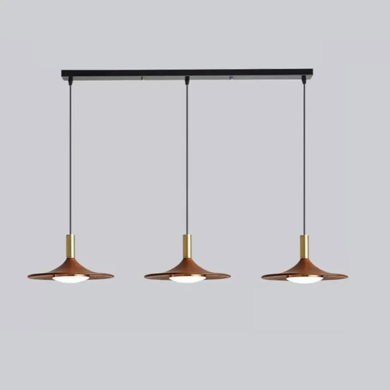 Walnut Round Acrylic Pendant Hanging Light for Living Room  Image - 9