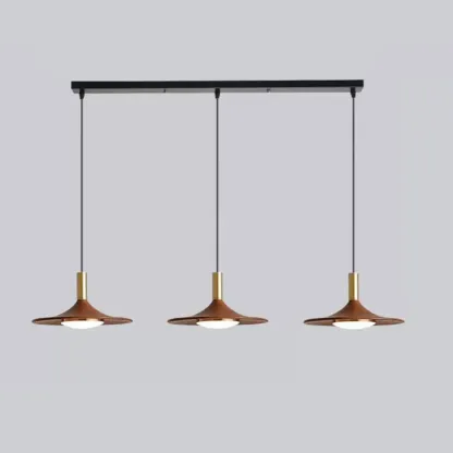 Walnut Round Acrylic Pendant Hanging Light for Living Room  Image - 9