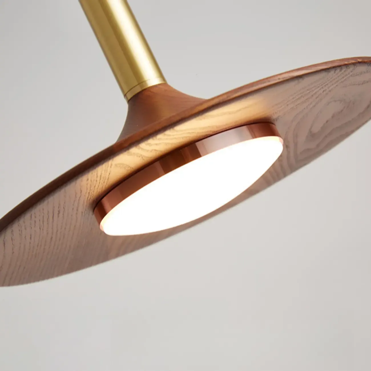 Walnut Round Acrylic Pendant Hanging Light for Living Room  Image - 12