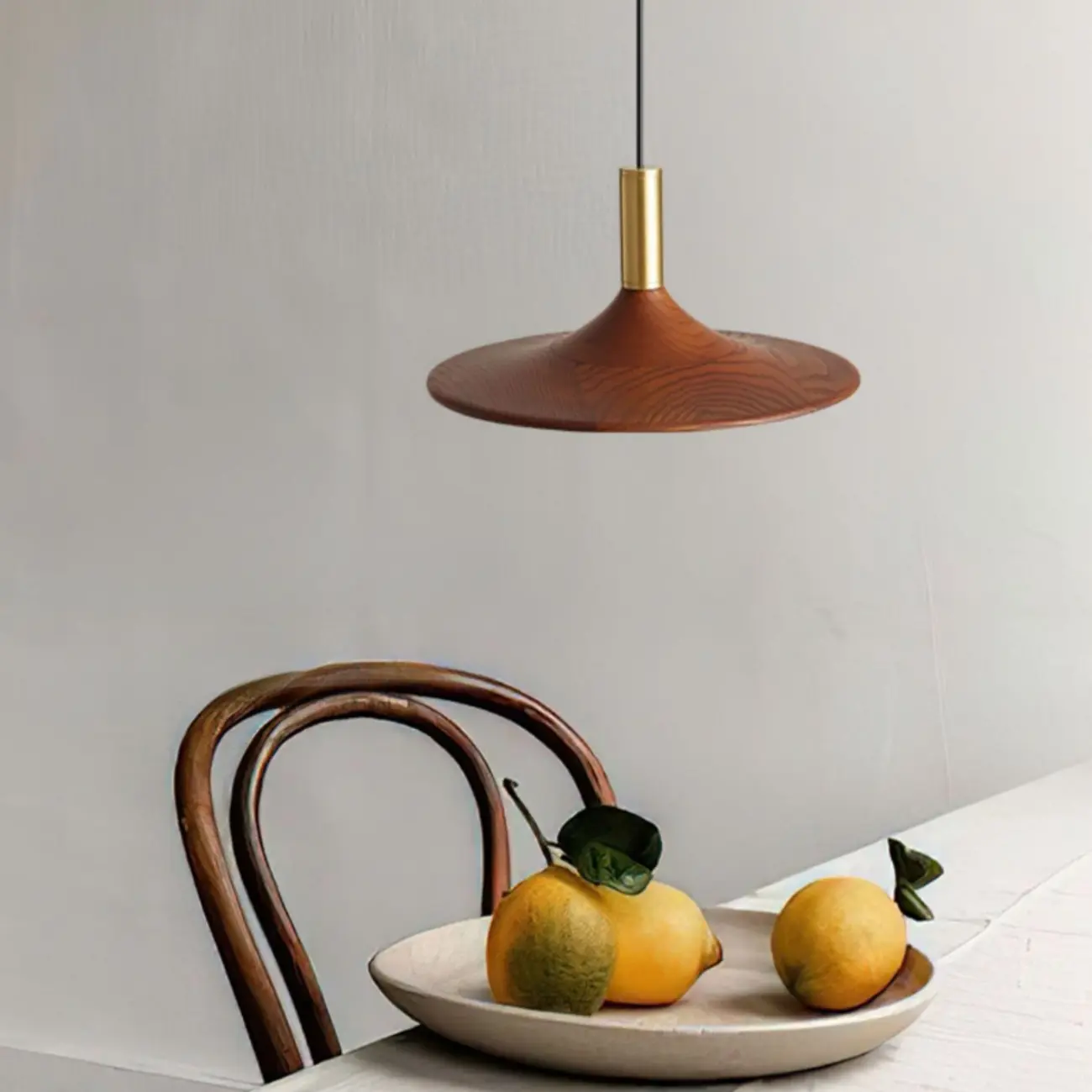 Walnut Round Acrylic Pendant Hanging Light for Living Room  Image - 13 | homeyfad