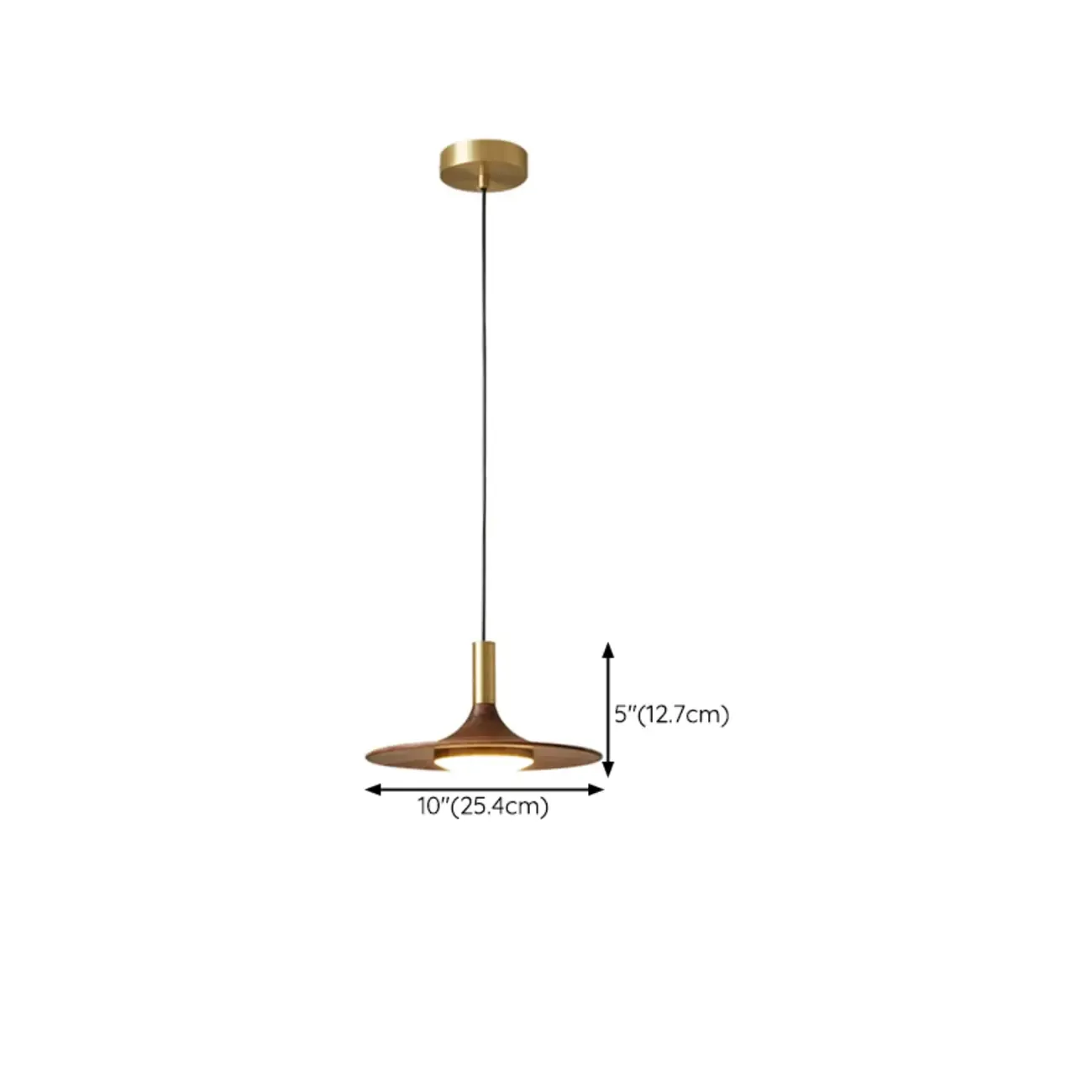 Walnut Round Acrylic Pendant Hanging Light for Living Room  #size