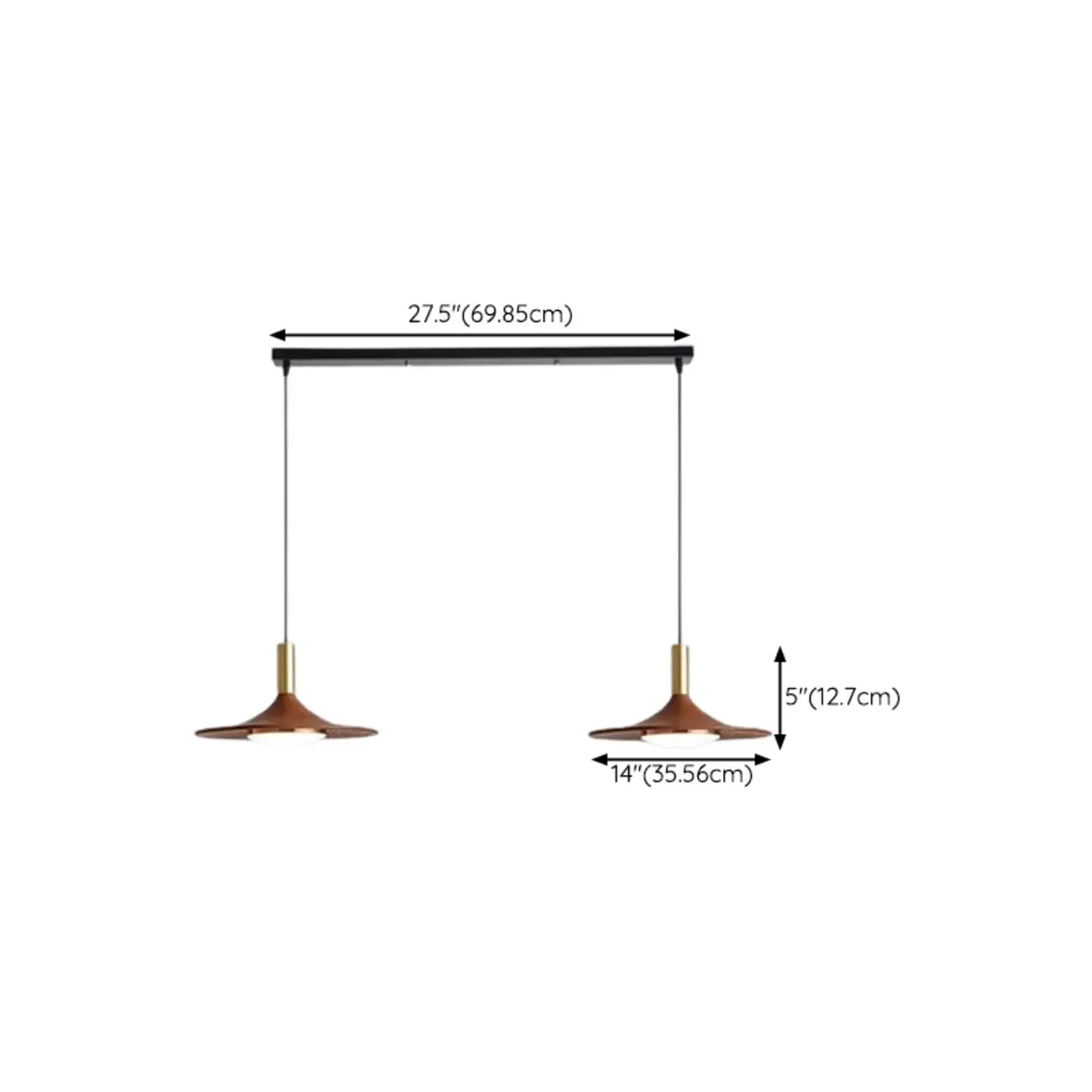 Walnut Round Acrylic Pendant Hanging Light for Living Room  Image - 17