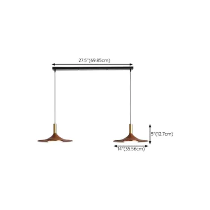 Walnut Round Acrylic Pendant Hanging Light for Living Room  Image - 17