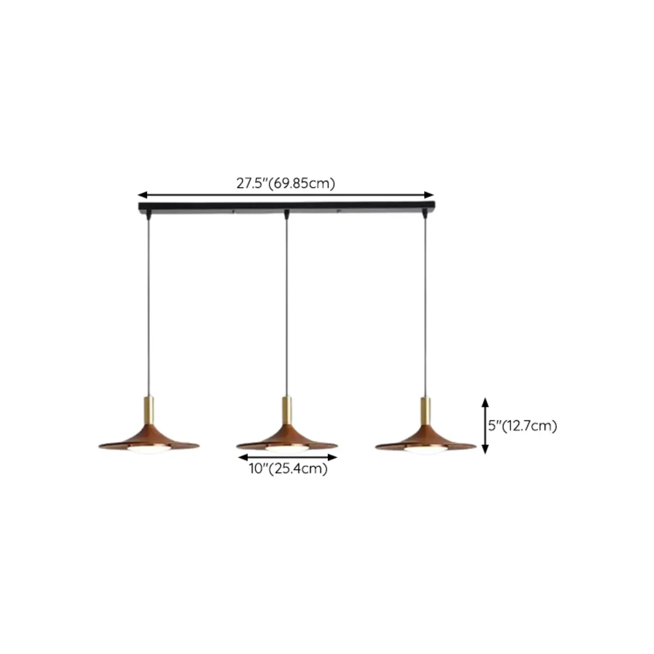 Walnut Round Acrylic Pendant Hanging Light for Living Room  Image - 18