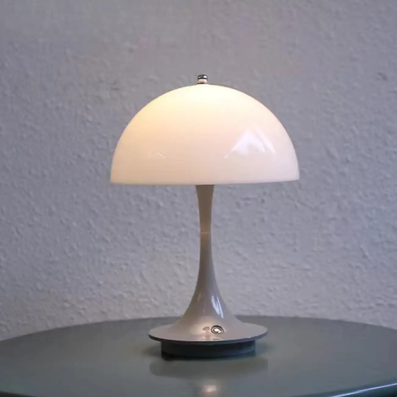 Art Deco White LED Dome Acrylic Shade Cordless Table Lamp Image - 5 | homeyfad