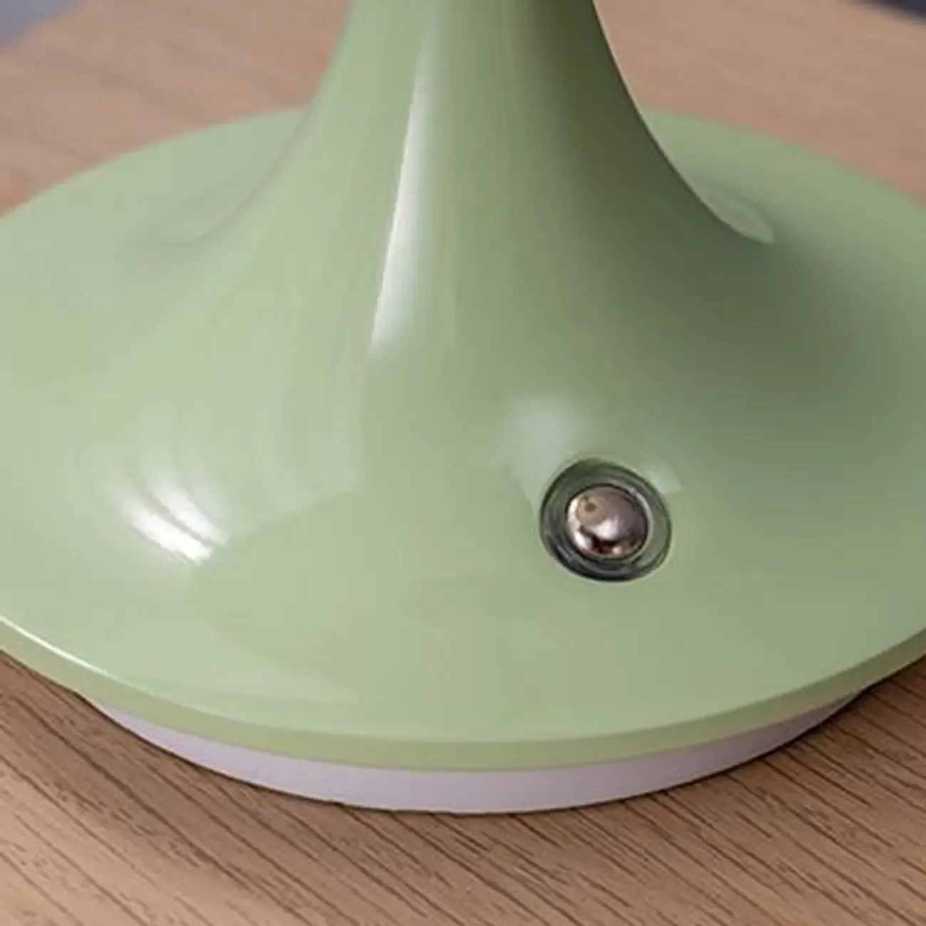 Art Deco White LED Dome Acrylic Shade Cordless Table Lamp Image - 13