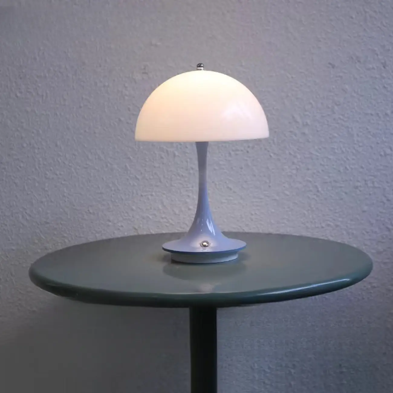 Art Deco White LED Dome Acrylic Shade Cordless Table Lamp Image - 11 | homeyfad