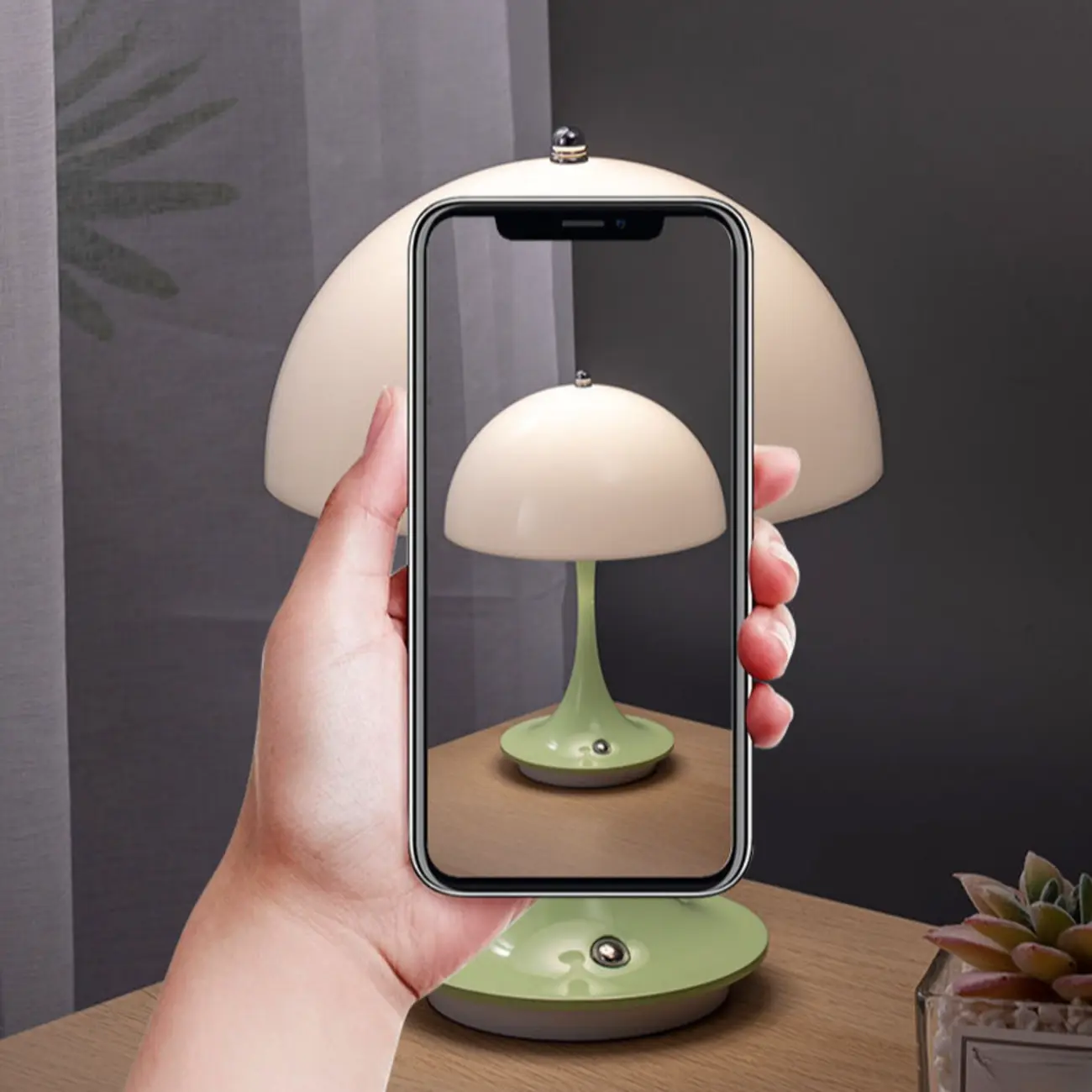 Art Deco White LED Dome Acrylic Shade Cordless Table Lamp Image - 17 | homeyfad