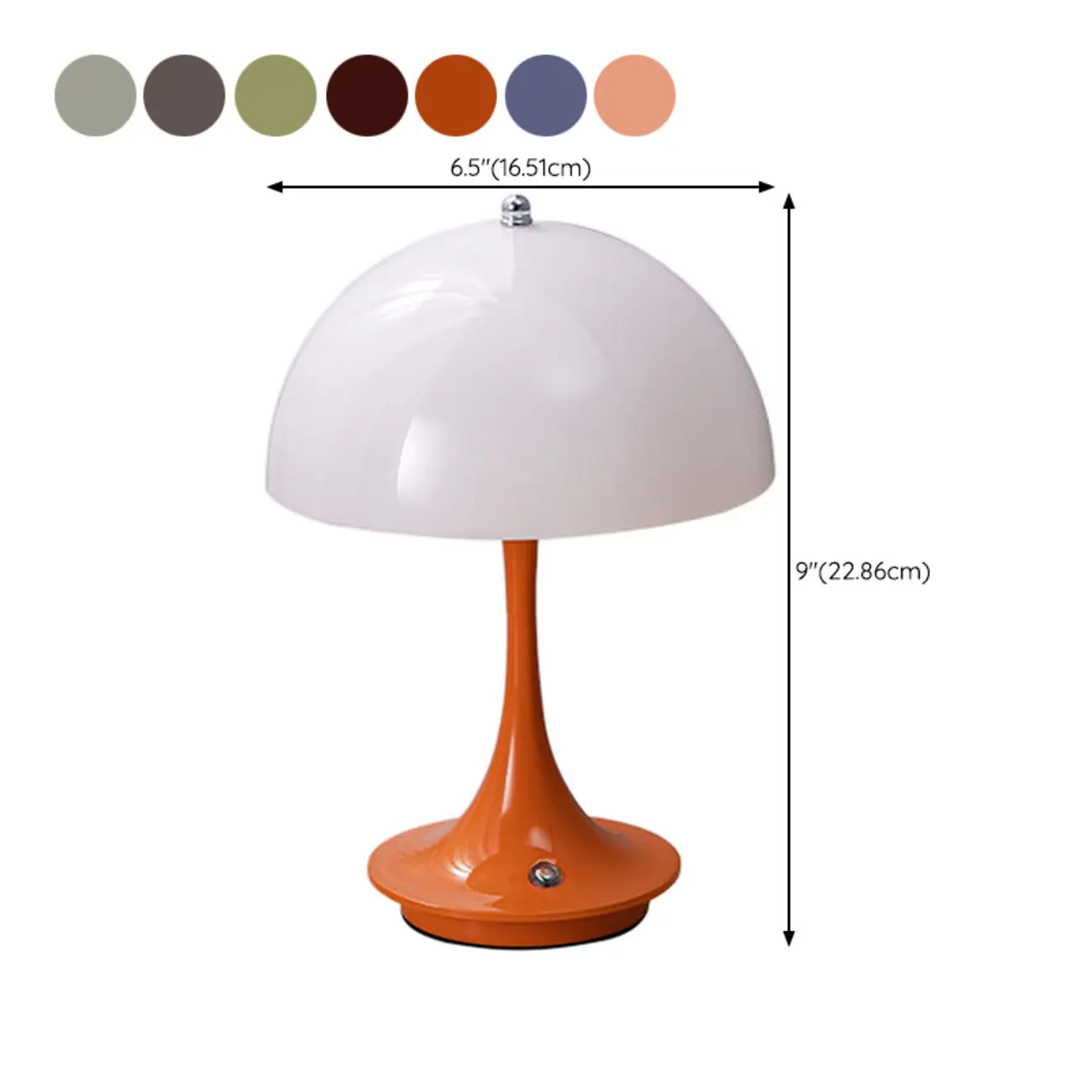 Art Deco White LED Dome Acrylic Shade Cordless Table Lamp #size | homeyfad