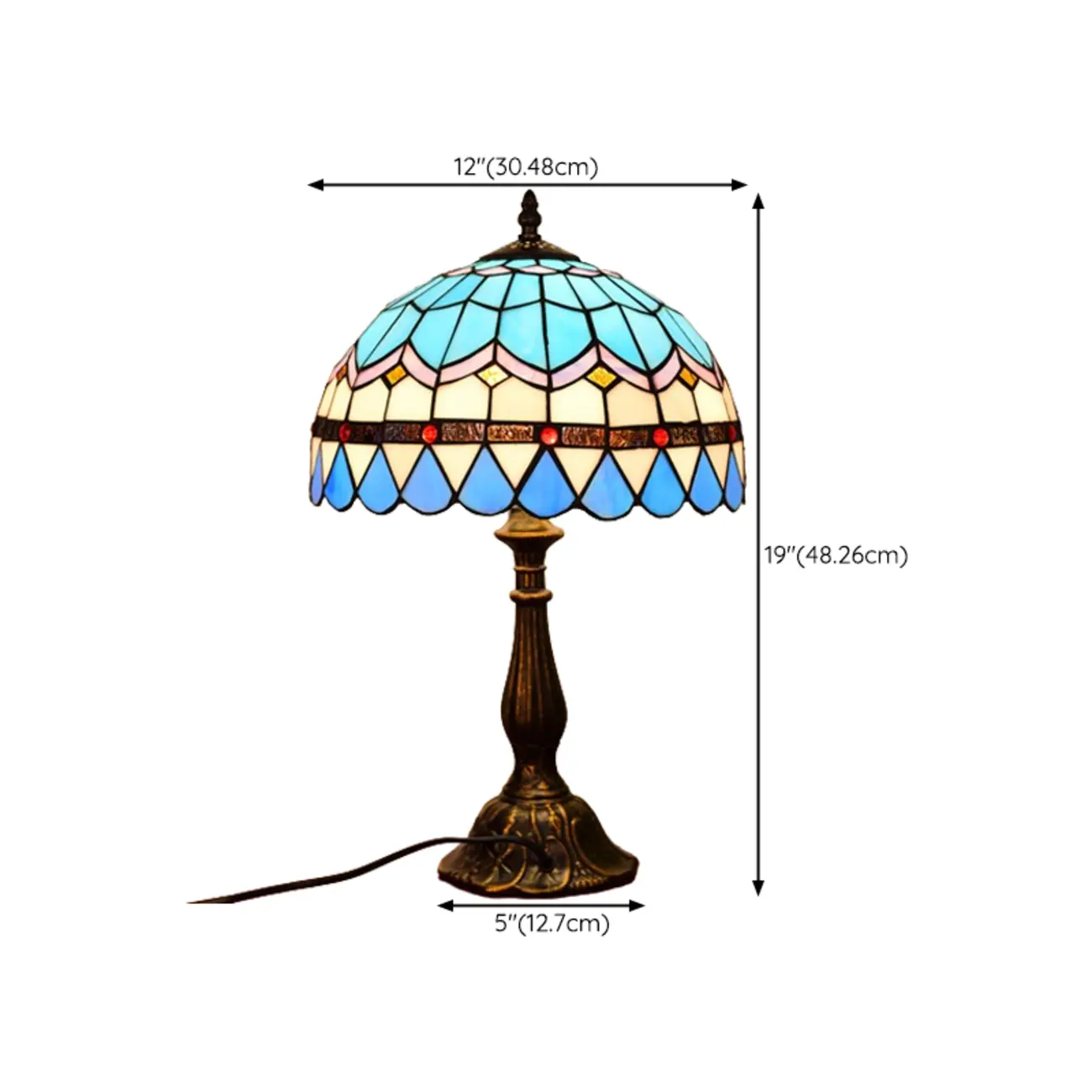 Elegant Tiffany Glass Dome Bronze Bedroom Lamp Image - 13 | homeyfad