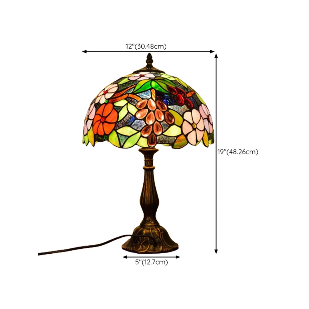 Elegant Tiffany Glass Dome Bronze Bedroom Lamp Image - 14 | homeyfad