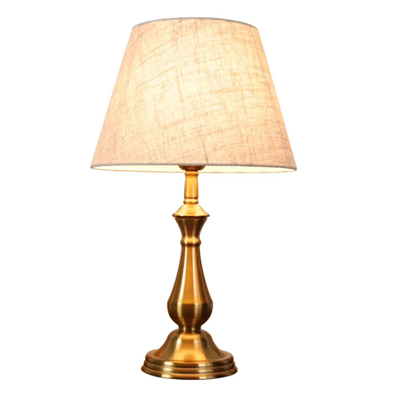 Elegant Classic Gold Metal Table Lamp With Fabric Shade Image - 5 | homeyfad
