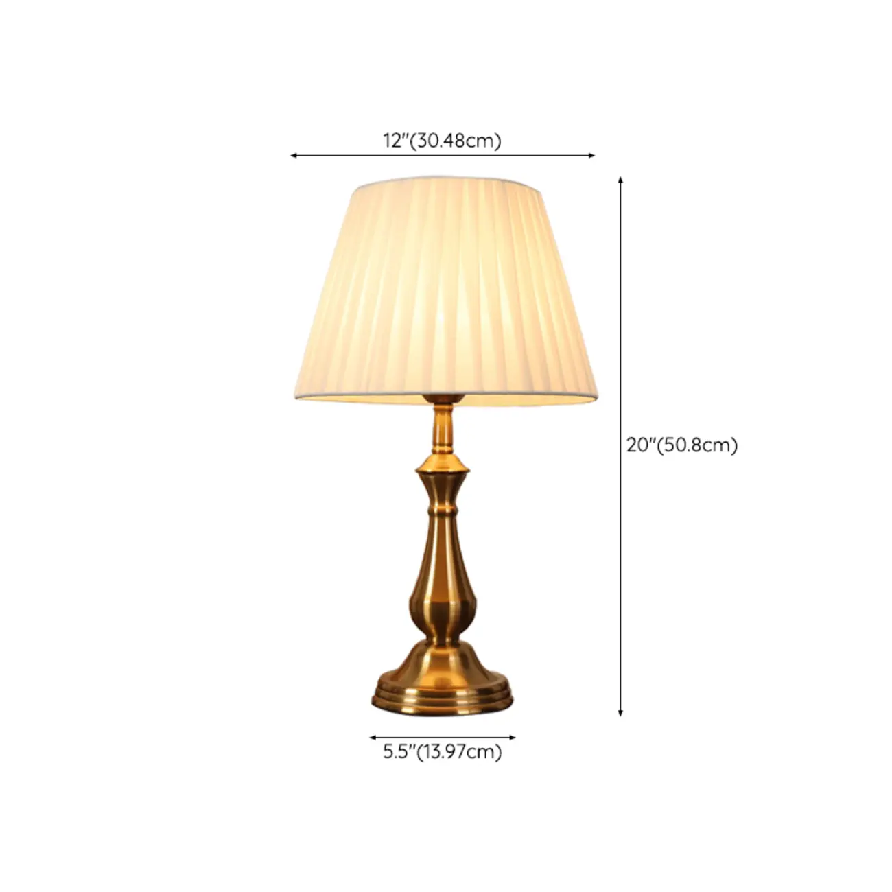 Elegant Classic Gold Metal Table Lamp With Fabric Shade Image - 11 | homeyfad