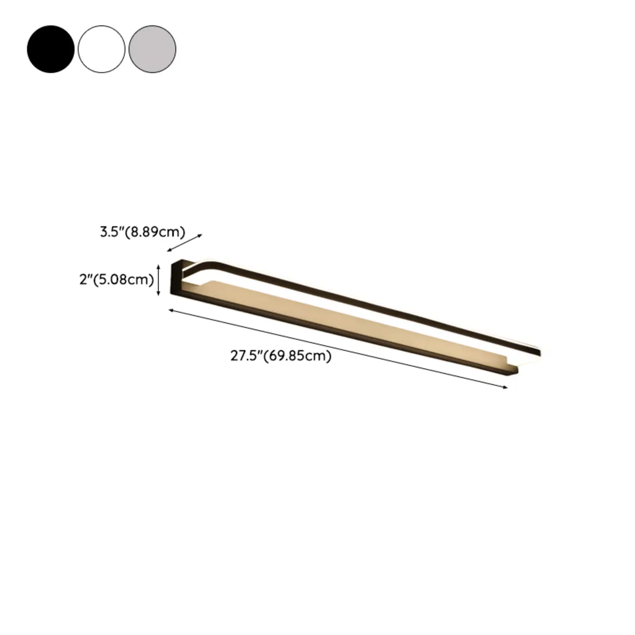 Modern Metal LED Bathroom Vanity Light Fixtures #size